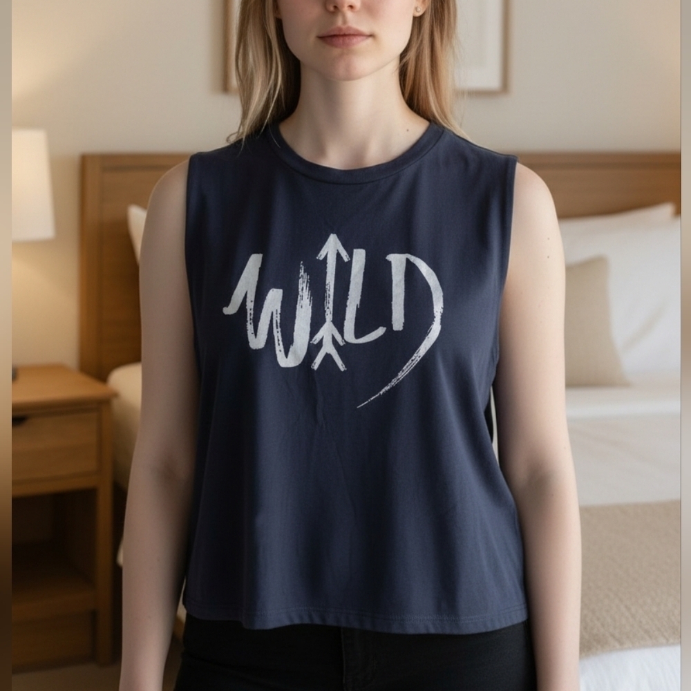 Rock Rose Couture Black Tank Top Wild Logo #TK7